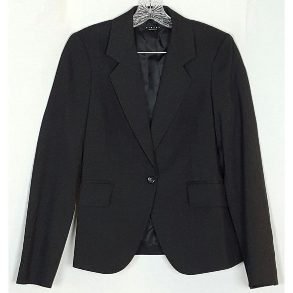SISLEY womens one button two pocket dark gray professional blazer sz 6 sz 40‎ - Picture 1 of 3